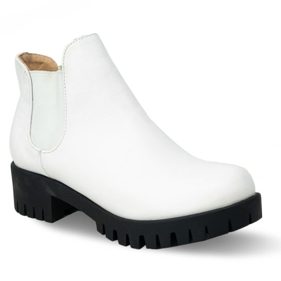 Women's Chelsea Boots Elastic Chunky Block Heel Platform Lug Sole Ankle … - Picture 1 of 4